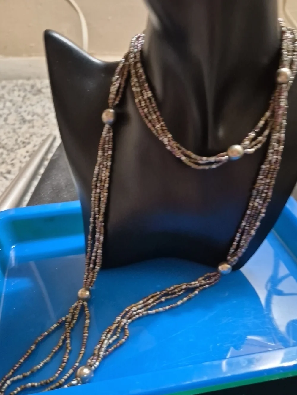 Vintage Boho Multi-Strand Seed Beaded Long Statement Necklace 38